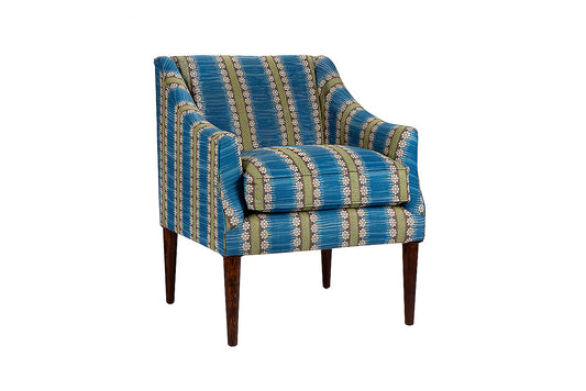 David Seyfried Albemarle Chair in Design Archives Shala Indigo fabric. Showroom Clearance