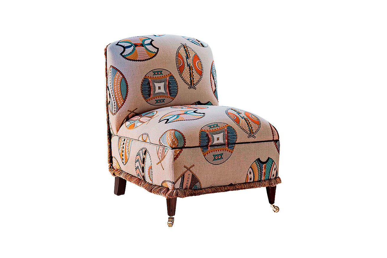 David Seyfried Astell chair in Ian Sanderson Barbican fabric. Showroom Clearance