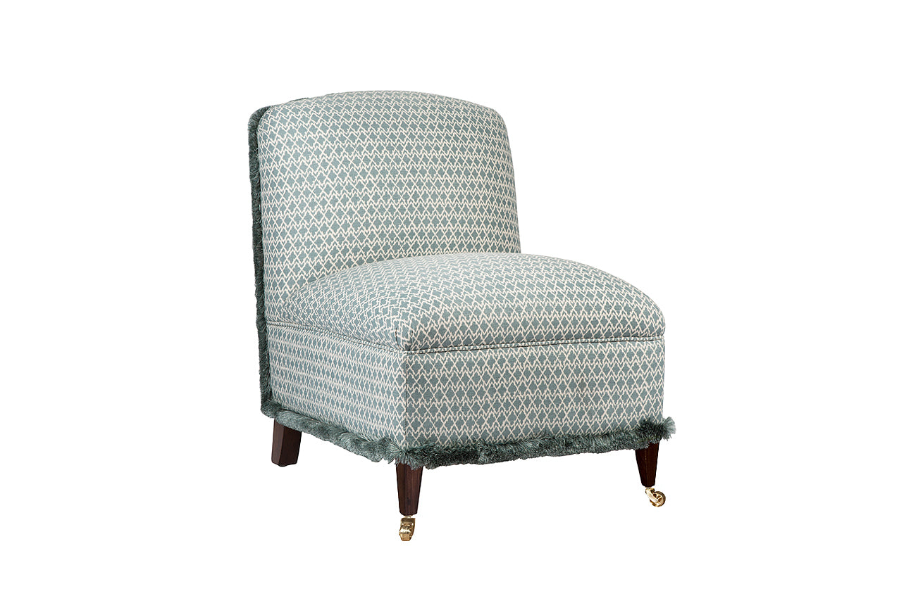 David Seyfried Astell Chair in blue fabric