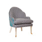 David Seyfried Editor's Chair in blue patterned fabric