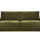 David Seyfried Sanford Sofa in green fabric with teal piping