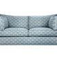 David Seyfried Side Cushion sofa in blue fabric