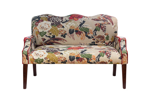 David Seyfried Wave Bench in The Design Archives Grand Floral fabric. Showroom Clearance.