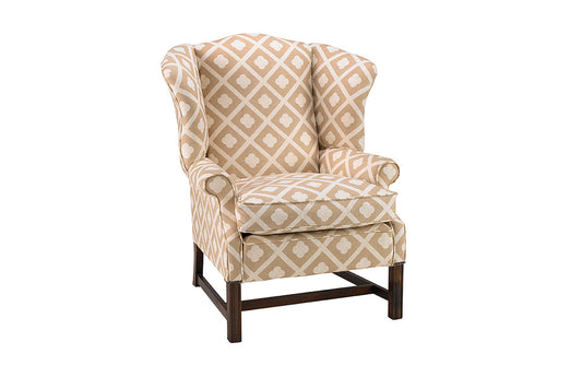 David Seyfried Wing Chair with Stretchers